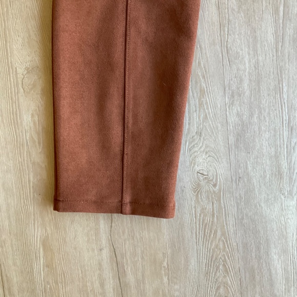 Anthropologie Faux Suede Leggings cognac brown pants western equestrian rich mom - Picture 12 of 15